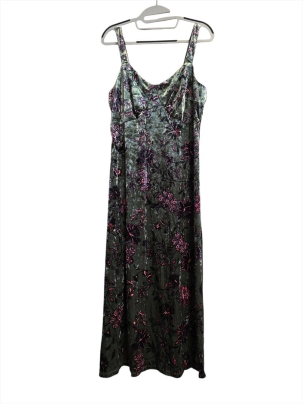 Jessica Simpson Slip Dress Black Forest Crushed Velvet Witchy Vamp Whimsigoth L